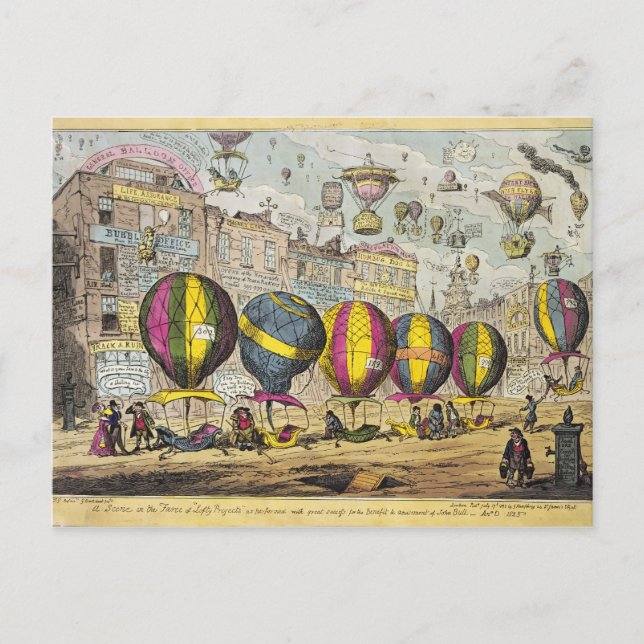 Szene in den Farce 'Lofty Prospects' Postkarte (Vorderseite)