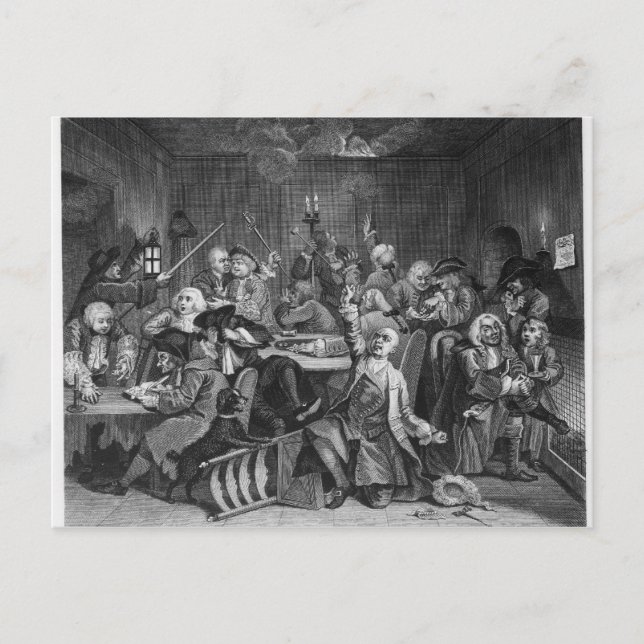 Szene in einem Gaming House Postkarte (Vorderseite)