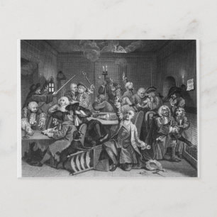 Szene in einem Gaming House Postkarte