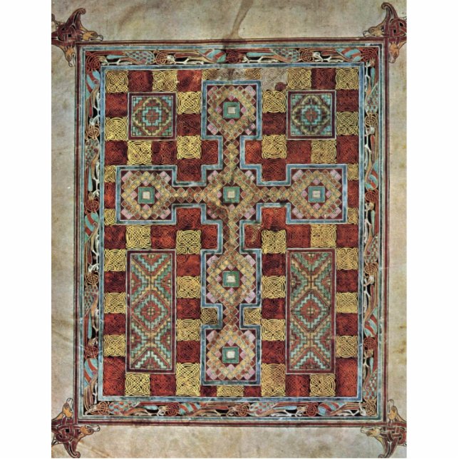 Szene Lindisfarne Evangelien: Teppich-Seite durch Freistehende Fotoskulptur (Vorne)