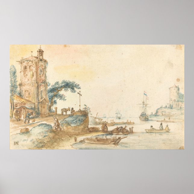 Szene mit Tower - Hendrick Avercamp Kunstposter Poster (Vorne)