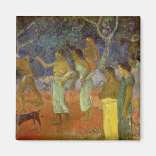 Szene Paul Gauguins von Tahitian Leben, 1896 Magnet
