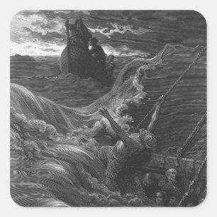 Szene 'vom Raureif des alten Mariner Quadratischer Aufkleber
