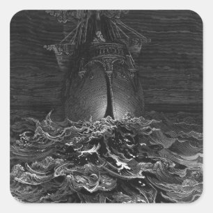 Szene "vom Raureif des alten Seemannes" 2 Quadratischer Aufkleber