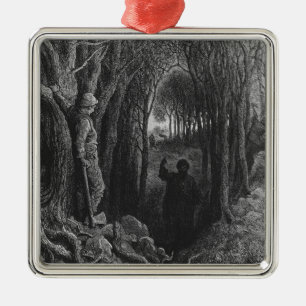 Szene "vom Raureif des alten Seemannes" 2 Silbernes Ornament
