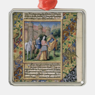 Szene von den 'Stunden von Louis d'Orleans Silbernes Ornament