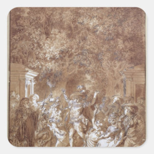 Szene 'von der Heirat von Figaro Quadratischer Aufkleber