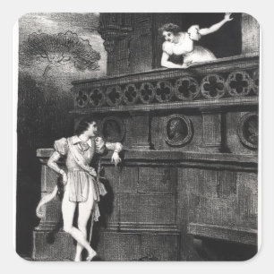Szene von Tat III 'von Romeo und von Juliet Quadratischer Aufkleber