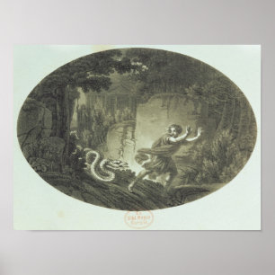 Szene von "Zauberflöte" durch Mozart Poster