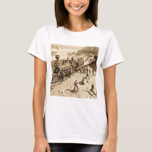 Szenen auf der Union Pacific Railroad Sepia T-Shirt
