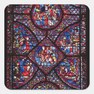 Szenen aus dem Leben von Charlemagne Quadratischer Aufkleber