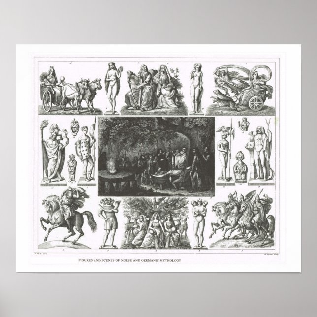 Szenen aus der nordischen und germanischen Mytholo Poster (Vorne)
