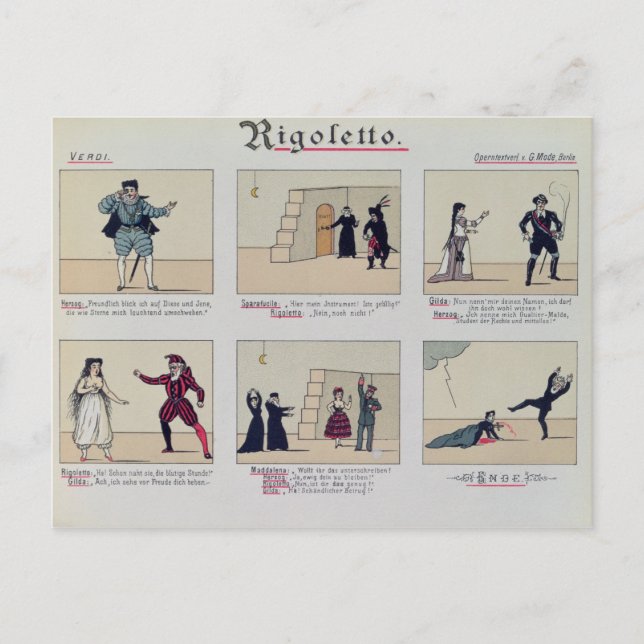 Szenen aus der Oper 'Rigoletto' Postkarte (Vorderseite)
