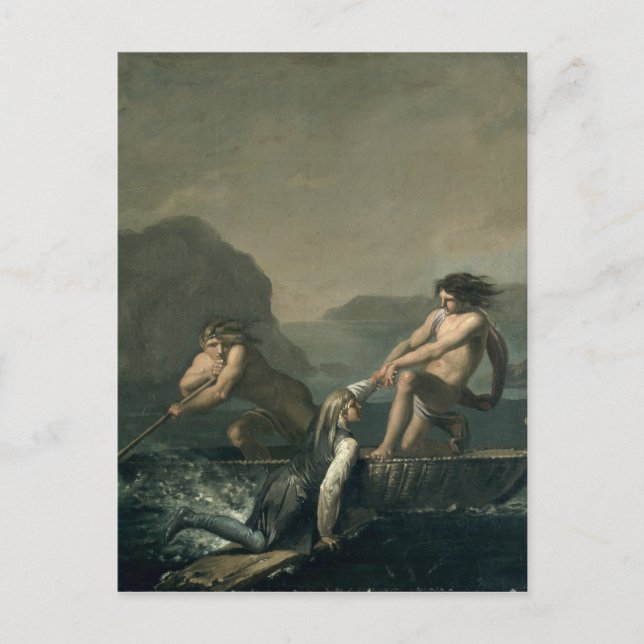 Szenen aus 'Niels Klims unterirdischer Reise' Postkarte (Vorderseite)