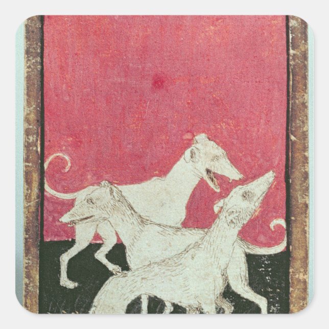 Szenen der höflichen Hasen Quadratischer Aufkleber (Vorderseite)