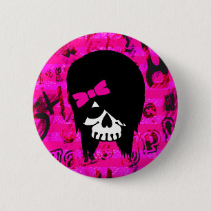 Szenen-Mädchen-Schädel-Knopf Button