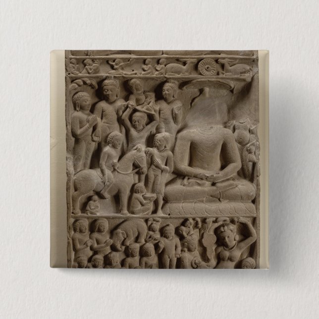 Szenen von Buddhas Leben, Sarnath, Uttar Pradesh Button (Vorderseite)