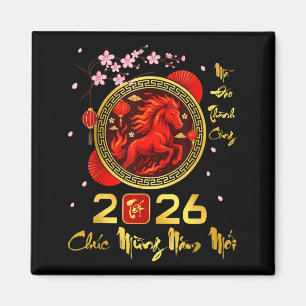 Tết 2026 Vietnamesisches Jahr Pferd Lunar Chinesis Magnet
