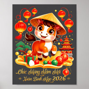 Tết Bính Ngọ 2026 Vietnamesisches Neujahr Chuc Mun Poster