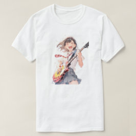 Tシャツ T-shirt|ギターJK 02 寿司娘 GenerativeAI T-Shirt