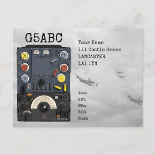 T1154 R1155 Avro Lancaster Bomber WWII Radio QSL Postkarte