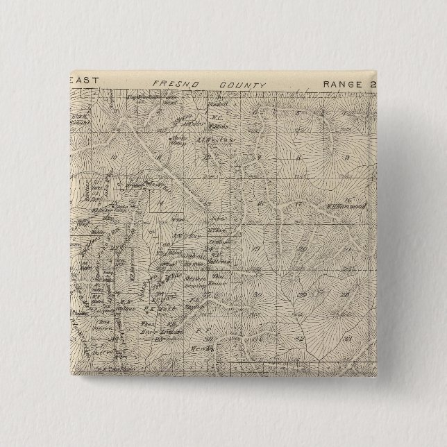 T1415S R2829E Tulare Landkreis Karte Button (Vorderseite)