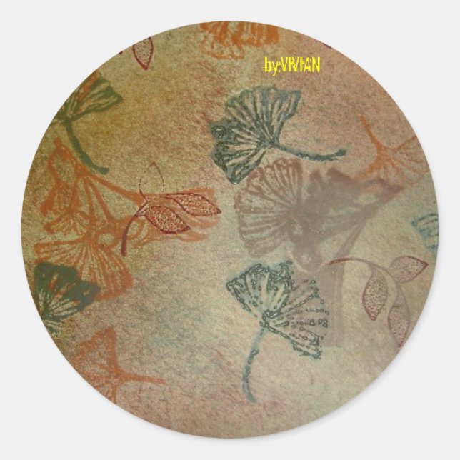 T1608-ggko Gold Runder Aufkleber (Vorderseite)