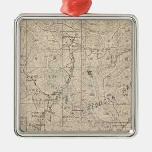 T1617S R2829E Tulare County Abschnitt-Karte Silbernes Ornament
