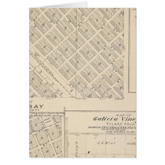 T16S R24E Tulare Landkreis Karte (Vorne)