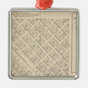 T16S R24E Tulare Landkreis Karte Silbernes Ornament