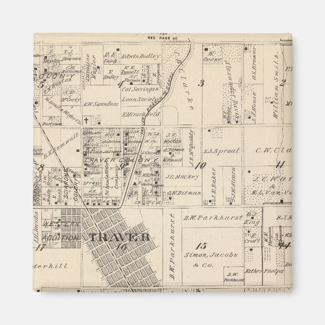 T17S R23E Tulare Landkreis Karte Magnet (Vorne)