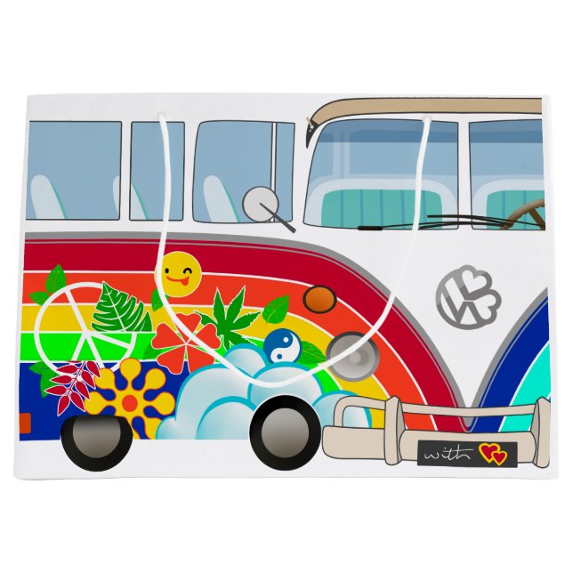T1 Hippie Große Geschenktüte (Vorderseite)