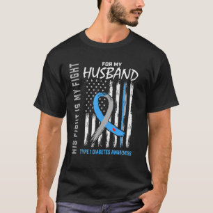 T1D Awareness Husband Typ 1 Diabetes Flag Familie T-Shirt