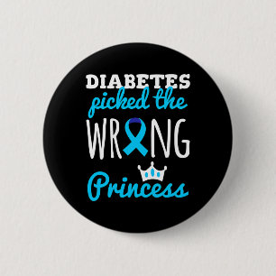 T1d Awareness Princess Girls Diabetic Diabetes Awa Button