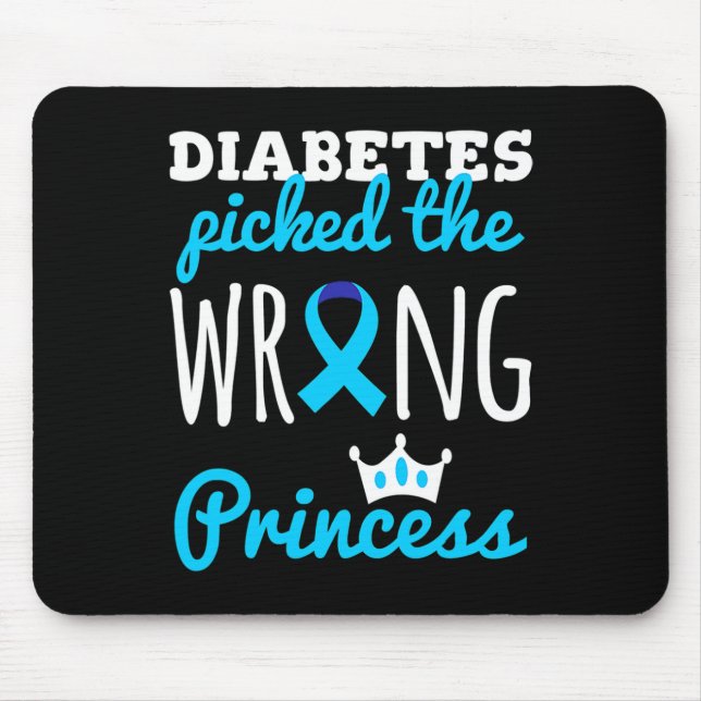 T1d Awareness Princess Girls Diabetic Diabetes Awa Mousepad (Vorne)