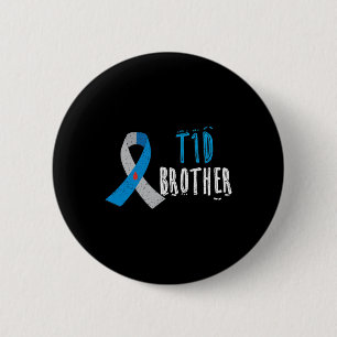 T1d Brother Blue Ribbon Typ 1 Diabetes Bewusstsein Button