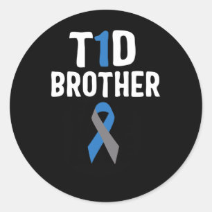 T1d Brother Diabetes Awareness Typ 1 Insulin Panc Runder Aufkleber