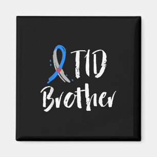 T1D Bruder Typ 1 Diabetes Bewusstsein blau grau R Magnet