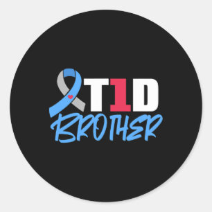 T1d Bruder Typ 1 Diabetes Bewusstsein Geschwür Runder Aufkleber