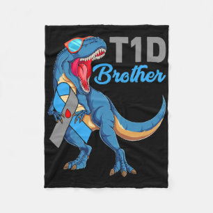 T1d Bruder Typ 1 Diabetes Bewusstsein Monat Dinosa Fleecedecke
