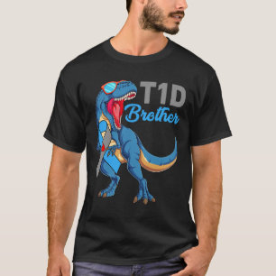 T1d Bruder Typ 1 Diabetes Bewusstsein Monat Dinosa T-Shirt