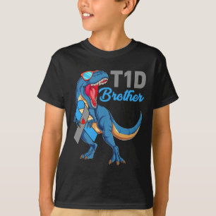 T1d Bruder Typ 1 Diabetes Bewusstsein Monat Dinosa T-Shirt