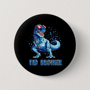 T1D Bruder Typ 1 Diabetes Ribbon T Rex Dinosaurier Button