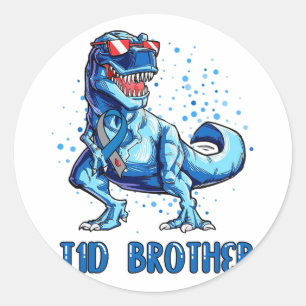 T1d Bruder Typ 1 Diabetes Ribbon T Rex Dinosaurier Runder Aufkleber