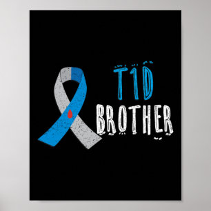 T1D Bruderblauer Bänder Typ 1 Diabetes-Bewusstsein Poster