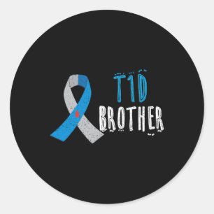 T1D Bruderblauer Bänder Typ 1 Diabetes-Bewusstsein Runder Aufkleber