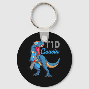 T1d Cousin Typ 1 Diabetes Awareness Month Dinosau Schlüsselanhänger