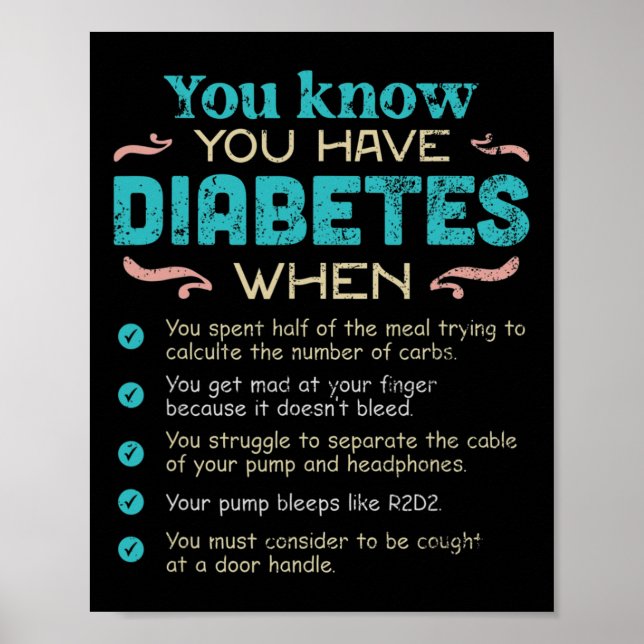 T1d Diabetes Checkliste Poster (Vorne)
