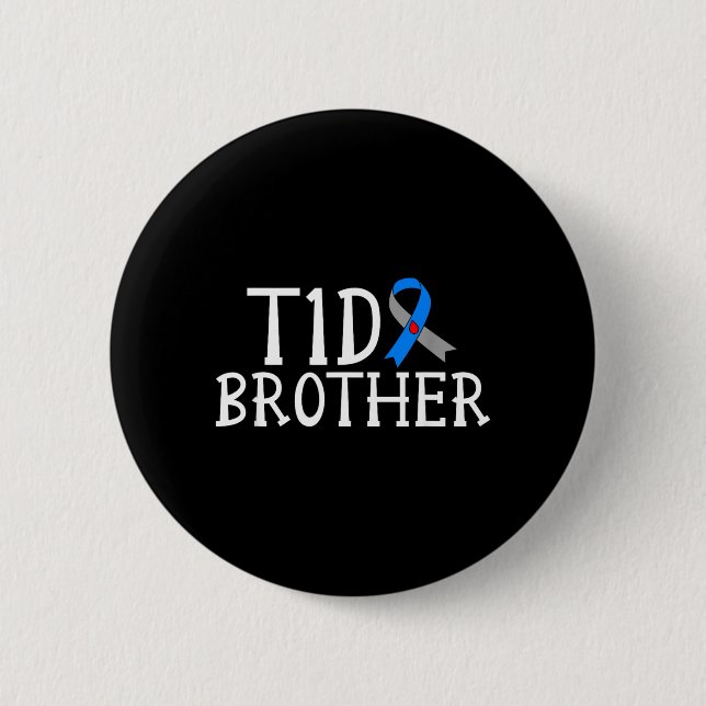 T1d Diabetes Krieger Bruder Typ-1-Diabetes Button (Vorderseite)