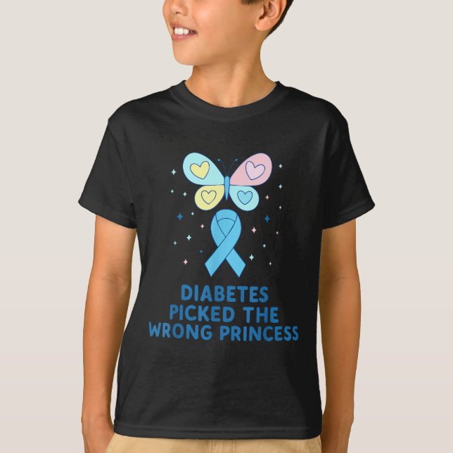 T1d Diabetes Warrior Butterfly Princess Diabetes A T-Shirt (Vorderseite)